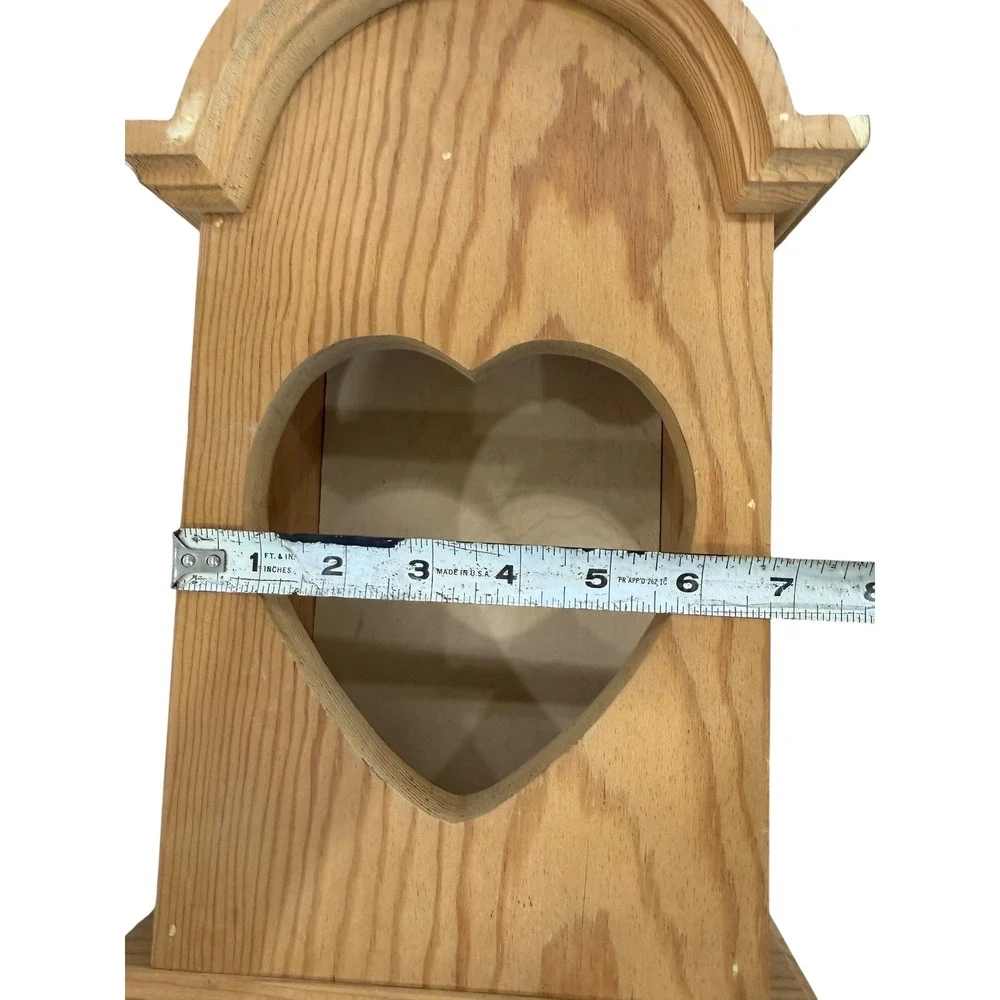 Handmade Unfinished Solid Wood Heart Wall Curio Shelf Cabinet‎ Primitive Cottage